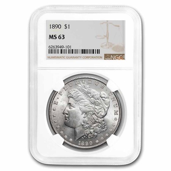 1890 Morgan Dollar MS-63 NGC 1890 Morgan Dollar MS-63 NGC